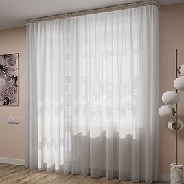 Тюль вуаль серый 300х260 см Legrand