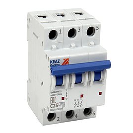 Автоматический выключатель КЭАЗ (260793) 3P 20А 6 кА 380 В на DIN-рейку