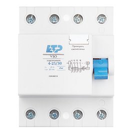 УЗО ETP DLF362 (18012) 25А 30 мА 4P тип АС 4,5 кА компактный