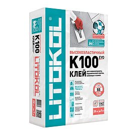 Клей для плитки/ керамогранита/ камня Litokol Hyperflex K100 эластичный серый (класс C2TES2) 20 кг