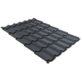 Металлочерепица 1,18х1,15 м 0,5 мм Grand Line Классик графитово-серая RAL 7024 satin