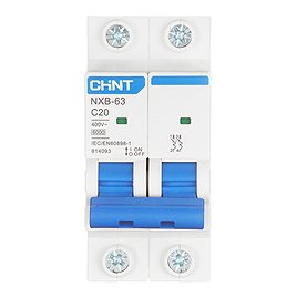 Автоматический выключатель Chint NXB-63 (814093) 2P 20А тип С 6 кА 400 В на DIN-рейку