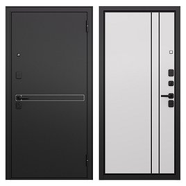Дверь входная Buldoors Райд правая черный муар металлик - белый софт 960х2050 мм