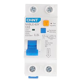 Автомат дифференциальный Chint NXBLE-63Y (105548) 63А 30 мА 1+N тип АС 4,5 кА компактный