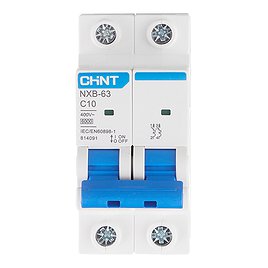 Автоматический выключатель Chint NXB-63 (814091) 2P 10А тип С 6 кА 400 В на DIN-рейку
