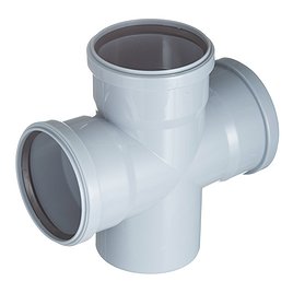 Крестовина Valfex (27211110) d110х110х110 мм 87° пластиковая одноплоскостная для внутренней канализации