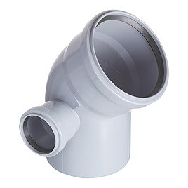 Отвод Valfex (23111150) d110х50 мм 45° пластиковый с выходом d50 мм левый для внутренней канализации