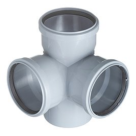 Крестовина Valfex (28110110) d110х110х110 мм 87° пластиковая двухплоскостная для внутренней канализации