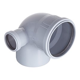 Отвод Valfex (23121150) d110х50 мм 87° пластиковый с выходом d50 мм левый для внутренней канализации