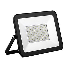 Прожектор светодиодный Saffit 100 Вт 220 В IP65 210х180х32 мм 6400К плоский корпус черный (55068)