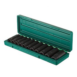 Набор головок торцевых ударных Jonnesway (S03AD4111S) 1/2" для пневмоинструмента 10-24 мм 11 предметов