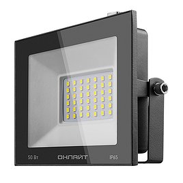 Прожектор светодиодный Онлайт OFL 50 Вт 220-230 В IP65 6000К пылевлагозащищенный черный (71660)