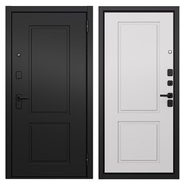 Дверь входная Buldoors Дрейк правая черный матовый - белый софт 860х2050 мм