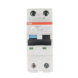 Автомат дифференциальный ABB DS201 (2CSR255080R1104) 10А 30 мА 2P тип АС 6 кА