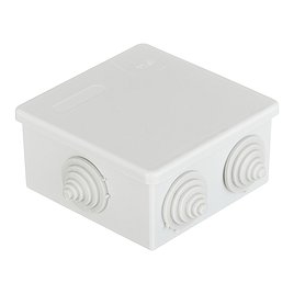 Коробка распределительная Greenel (GE41235) для открытой установки 85х85х40 мм 6 вводов серая IP44 с крышкой атмосферостойкая