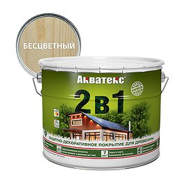 Антисептик Акватекс 2 в 1 биозащитный для дерева бесцветный 9 л
