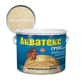 Антисептик Акватекс грунтовочный для дерева бесцветный 9 л