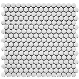 Мозаика Starmosaic Penny Round белая керамическая 315х309х6 мм матовая