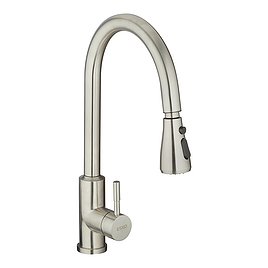 Смеситель для кухни Esko Kitchen никель с высоким изливом с вытяжной лейкой однорычажный (TSS 519)