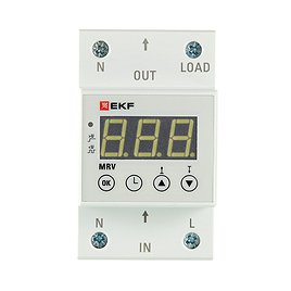 Реле напряжения модульное EKF PROxima (MRV-63A) 230 В 63 А тип AC 4P+N с дисплеем