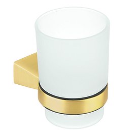 Стакан для ванной Fixsen Trend Gold с держателем стекло матовый/металл (FX-99006)
