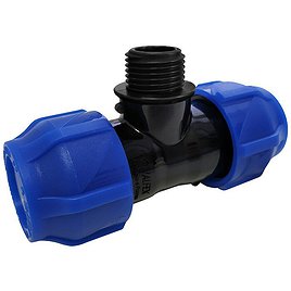 Тройник ПНД Valfex компрессионный переходной 25х25х3/4 НР(ш)