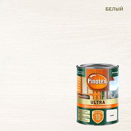 Антисептик Pinotex Ultra декоративный для дерева белый 0,9 л