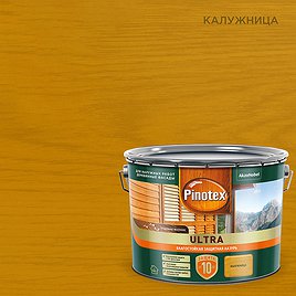 Антисептик Pinotex Ultra декоративный для дерева калужница 9 л