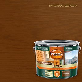 Антисептик Pinotex Ultra декоративный для дерева тиковое дерево 9 л