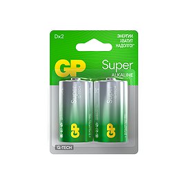 Батарейка GP Batteries Super Алкалин D LR20 1,5 В (2 шт.) (GP 13AA21-2CRSBC2)