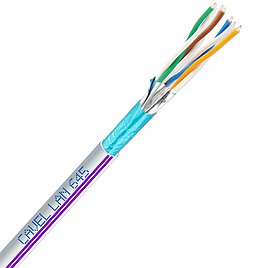 Интернет-кабель (витая пара) F/FTP CAT6a LAN 645 4х2х0,57 мм экранированный Cavel белый