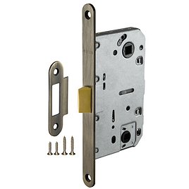 Замок врезной Fuaro PLASTP96WC-50 AB для межкомнатной двери под фиксатор бронза