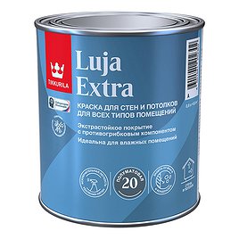 Краска моющаяся Tikkurila Luja Extra полуматовая база А белая 0,9 л