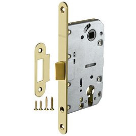 Замок врезной Fuaro PLASTP85C-50 SG для межкомнатной двери под цилиндр матовое золото