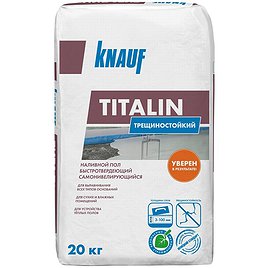 Ровнитель (наливной пол) универсальный Knauf Титалин самовыравнивающийся быстротвердеющий 20 кг