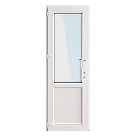 Металлопластиковая дверь VEKA 2050х700 мм алюминиевый порог белая левая стеклопакет
