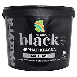 Краска моющаяся Радуга ВД-АК 26 черная 9 л