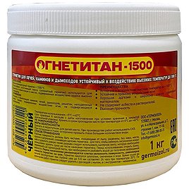 Герметик силикатный для печей и каминов Огнетитан 1500 черный 1 кг