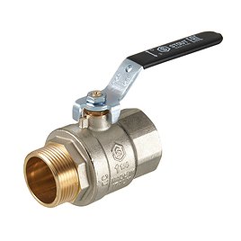 Кран шаровой латунный Stout SVB 1 1/4 ВР(г) х 1 1/4 НР(ш) полнопроходной ручка прямой (SVB-0003-200032)