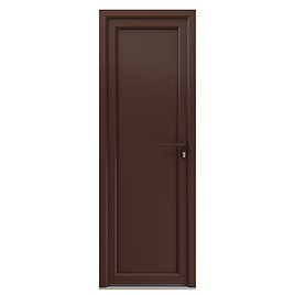 Металлопластиковая дверь VEKA 2050х600 мм алюминиевый порог коричневая правая глухая