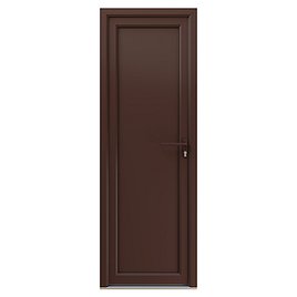 Металлопластиковая дверь VEKA 2050х800 мм алюминиевый порог коричневая правая глухая