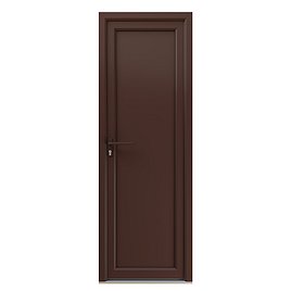 Металлопластиковая дверь VEKA 2050х800 мм алюминиевый порог коричневая левая глухая