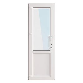 Металлопластиковая дверь VEKA 2050х900 мм алюминиевый порог белая левая стеклопакет