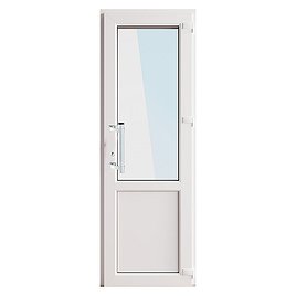 Металлопластиковая дверь VEKA 2050х900 мм алюминиевый порог белая правая стеклопакет