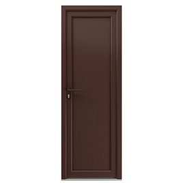 Металлопластиковая дверь VEKA 2050х700 мм алюминиевый порог коричневая левая глухая