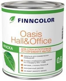 OASIS HALL@OFFICE A 4 краска для стен и потолков устойчивая к мытью 0,9 л