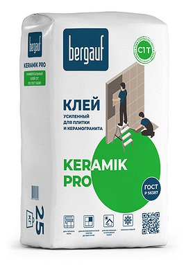 Бергауф Keramik Pro 25кг С1 клей усиленный для керамической плитки 56шт./пал.