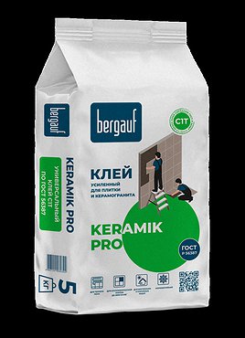 Бергауф Keramik Pro 5кг С1 клей усиленный для керамической плитки 6шт./уп.