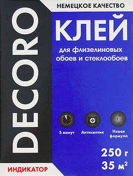 DECORO-флиз Клей для флиз. и стеклообоев (250 гр.) 30шт/кор.