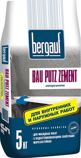 Бергауф  Bau Putz Zement 5 кг штукатурка цементная